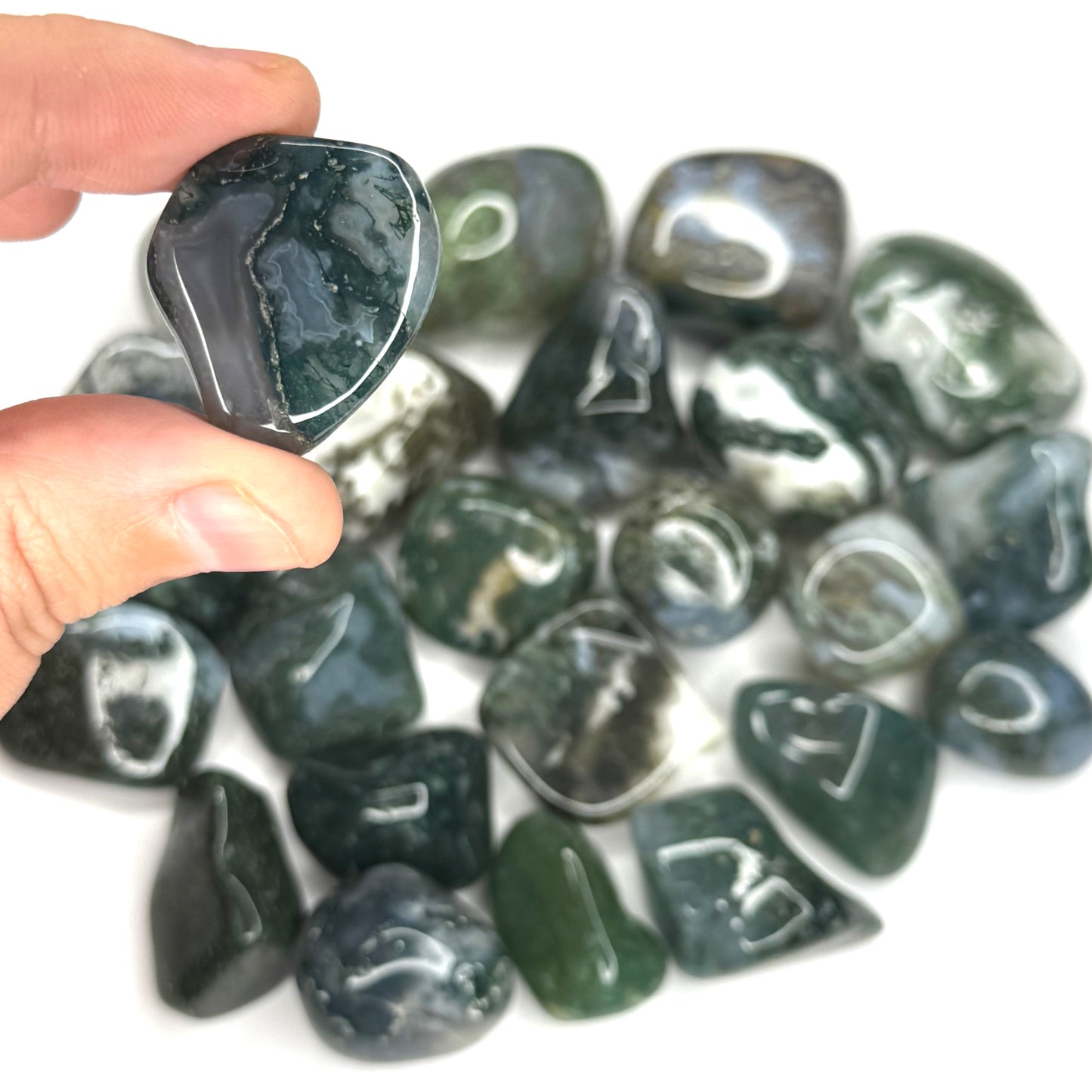 Moss Agate Tumblestone