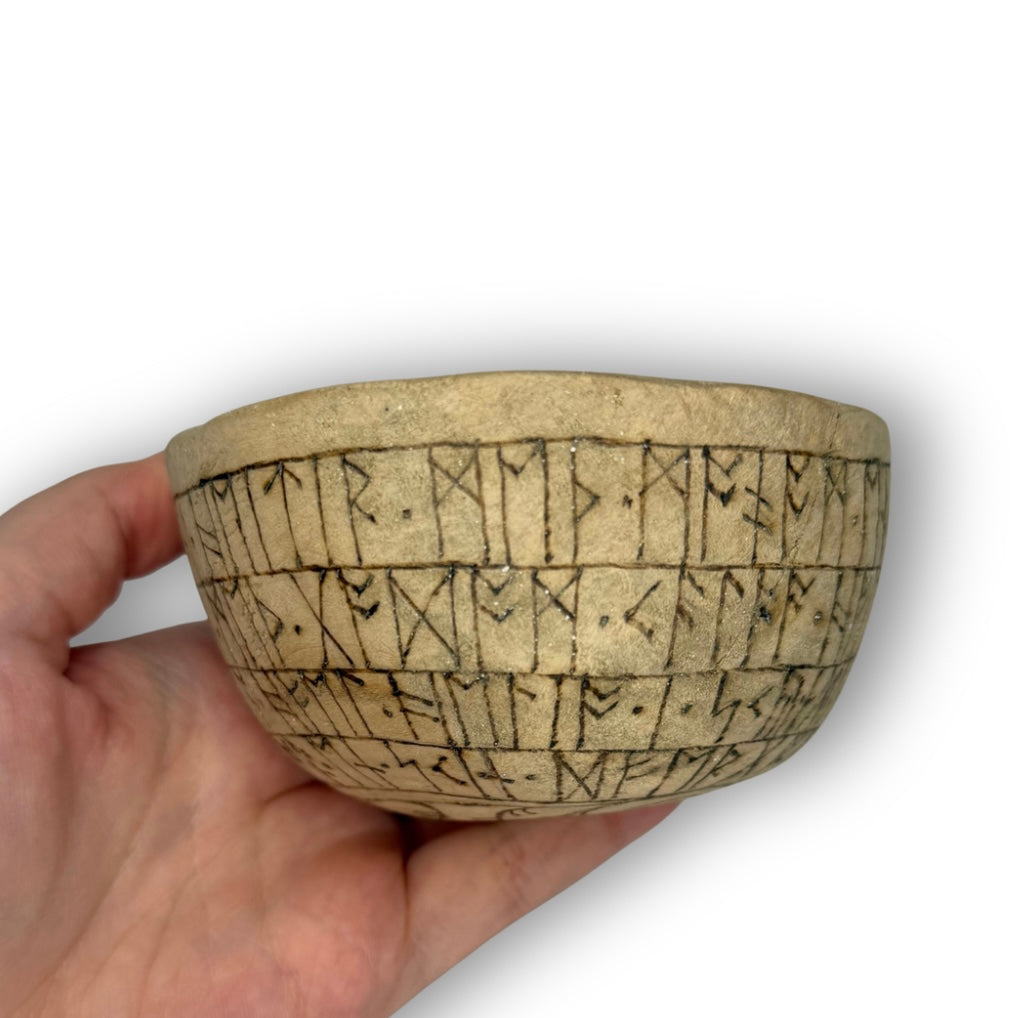 Linden Meditation Rune Bowl: 'Moon Flower'