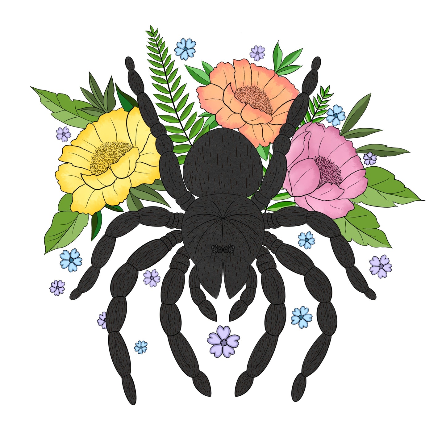 Floral Tarantula Art Print