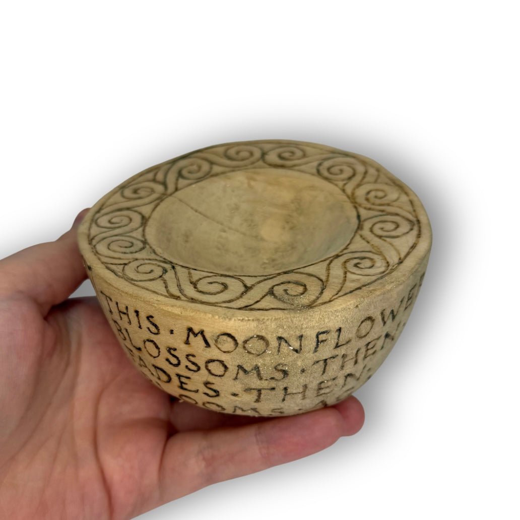 Linden Meditation Rune Bowl: 'Moon Flower'