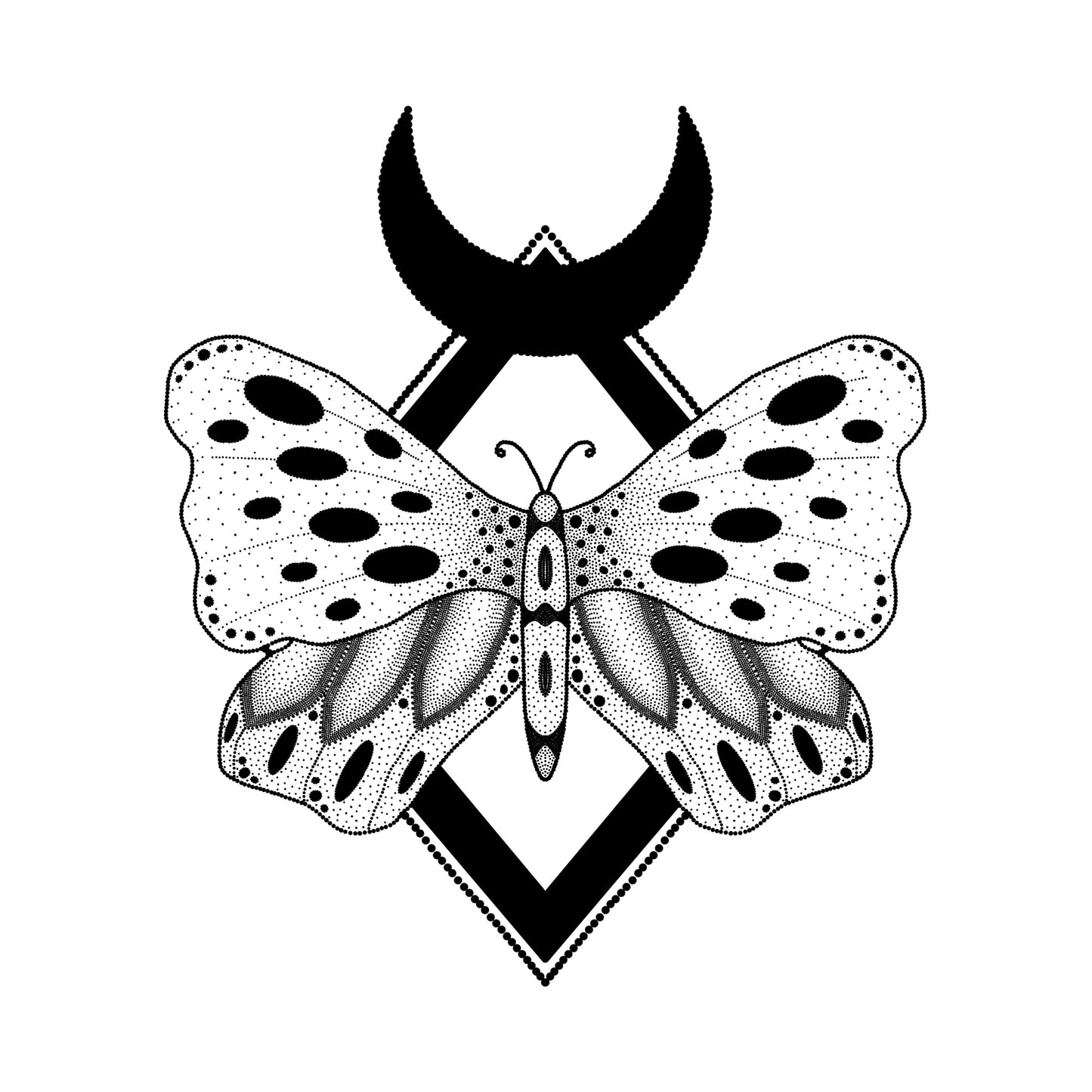Dotwork Moth Art Print