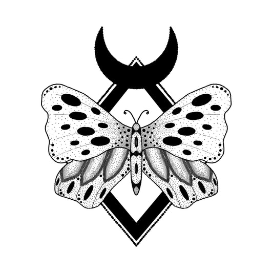 Dotwork Moth Art Print