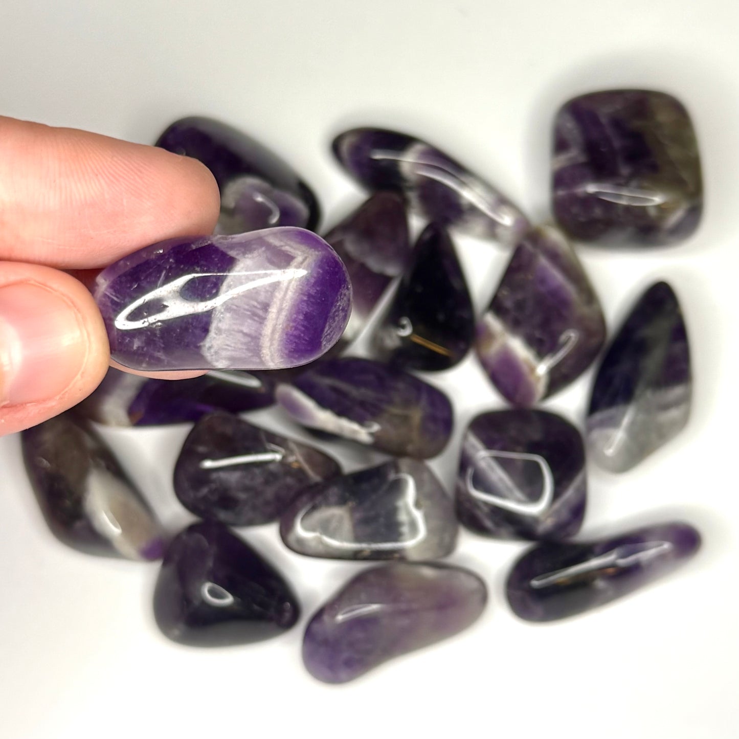 Dream Amethyst Tumblestone (Chevron Amethyst)