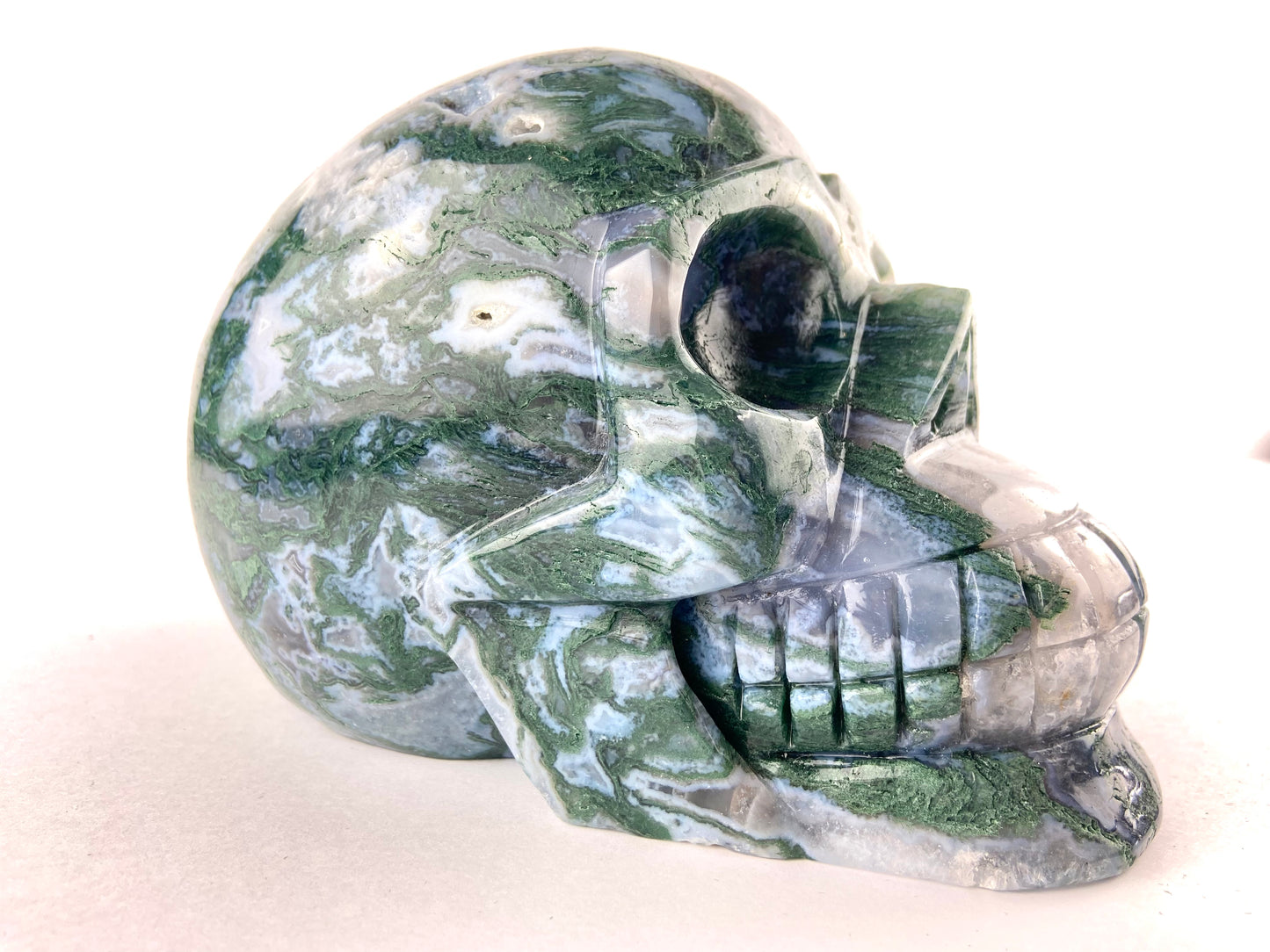 XL Moss Agate Skull