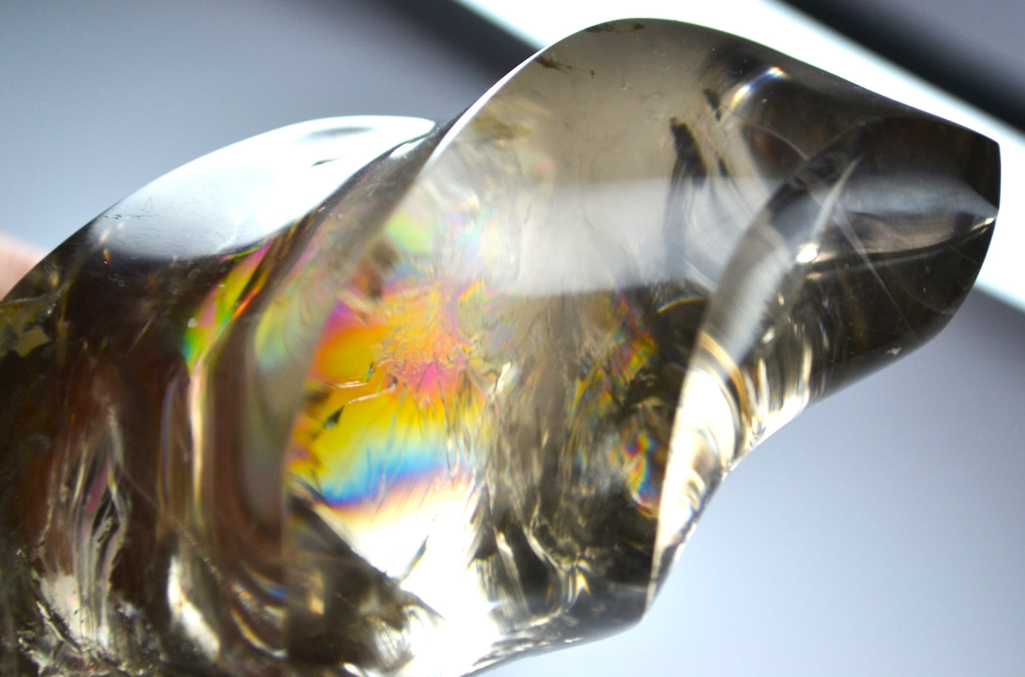 Smoky Quartz Flame with Rainbows