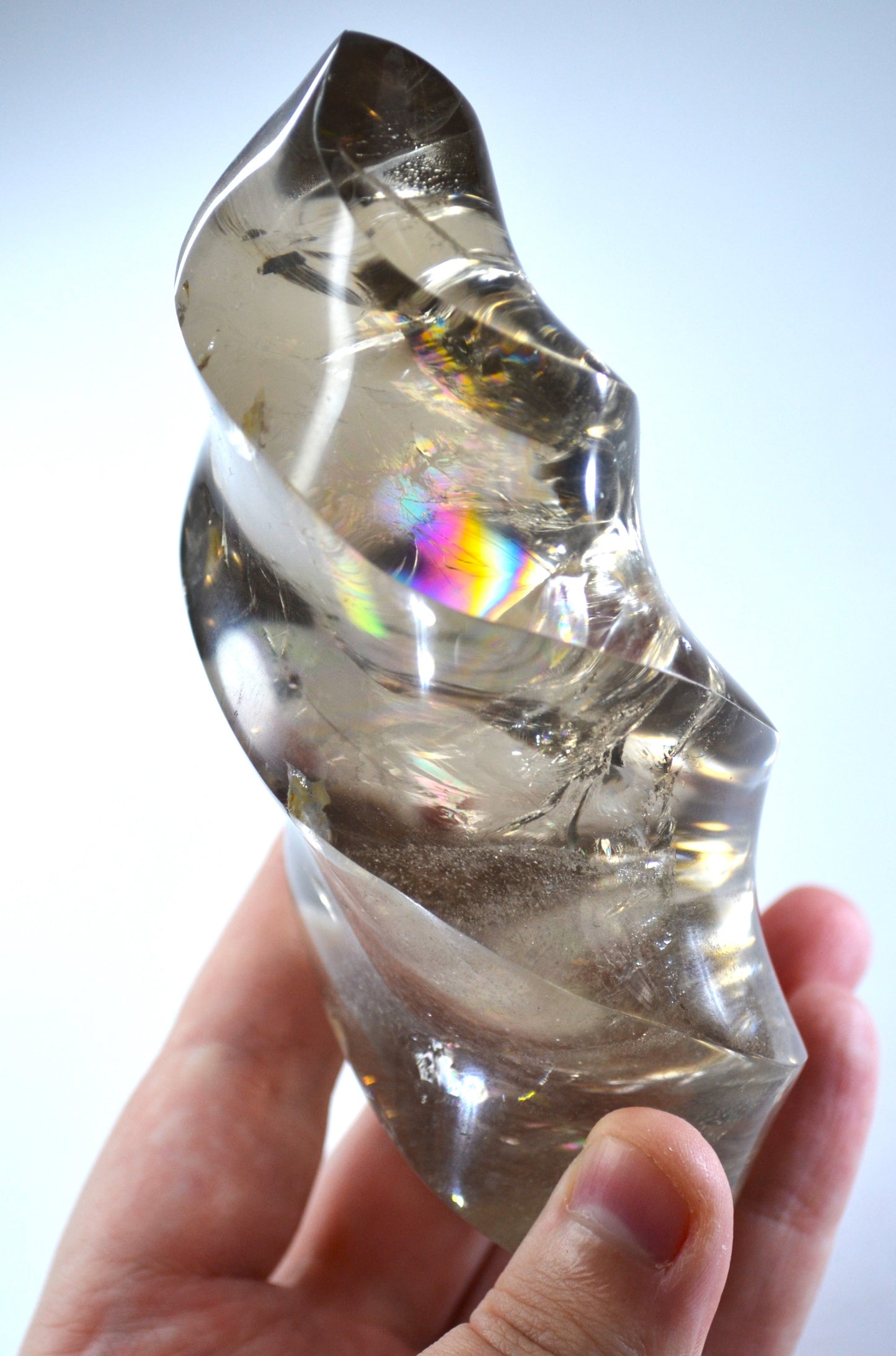 Smoky Quartz Flame with Rainbows