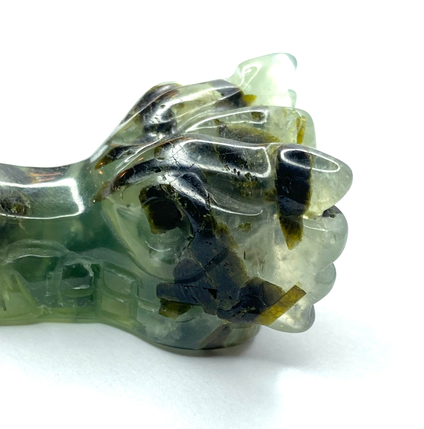 Prehnite with Epidote Dragon